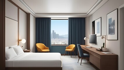 hotel  room photo,illustration.It is a luxury hotel room.