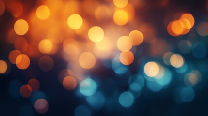 Abstract bokeh lights in soft focus, with warm and cool tones blending harmoniously