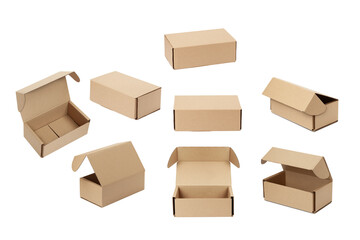 Cardboard boxes isolated on a transparent background