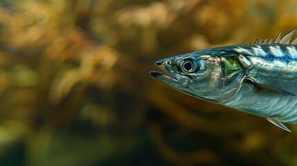 Close-Up of a Mackerel Swimming in the Ocean