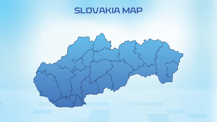 Obraz premium Blue detailed map of Slovakia with States administrative divisions. Political Slovakia map vector illustration.