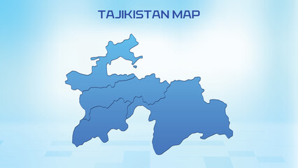 Obraz premium Blue detailed map of Tajikistan with States administrative divisions. Political Tajikistan map vector illustration.