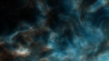 Space illustration with a color glow

