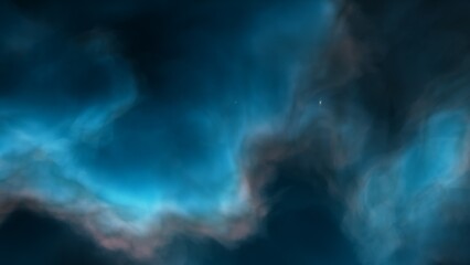 Space illustration with a color glow
