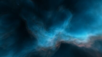 Space illustration with a color glow
