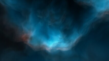 Space illustration with a color glow
