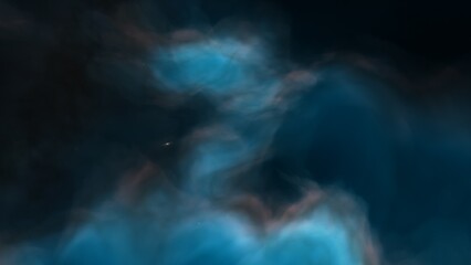 Space illustration with a color glow
