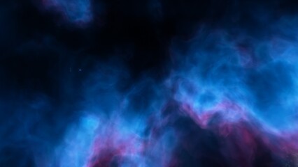 Space illustration with a color glow
