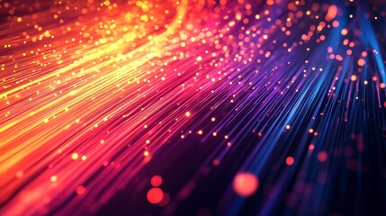 Fototapeta premium Abstract background with diagonal lines of red, yellow and blue lights.