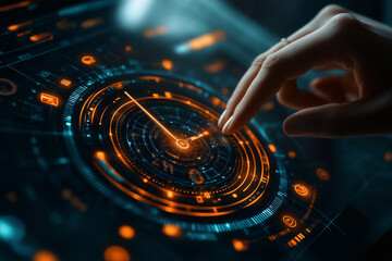 Project management concept, Planning the successful and efficient implementation of the project in the specified time period. Businessman touching project management icon on virtual screen