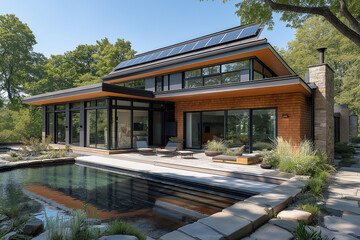 resort hotel with solar panels