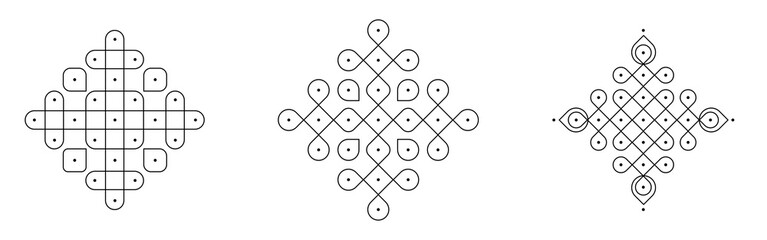 Indian Rangoli Kolam Design! Celebrate the upcoming festival with this minimalist rangoli design patterns.