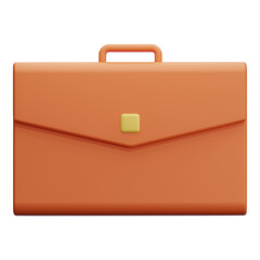 brown briefcase bag 3d illustration