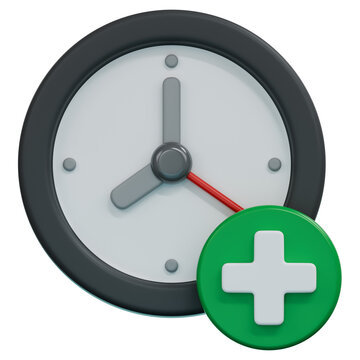 overtime clock 3d illustration
