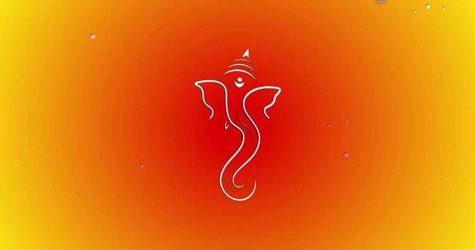 lord ganpati line art motion graphics on light background. design for Hindu Auspicious Occasion and Ganesh chaturthi festival.