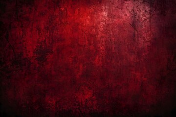 Fototapeta premium Textured red grunge background with blank area. Dark and old surface for creative illustrations.