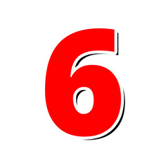3d Red Number 6