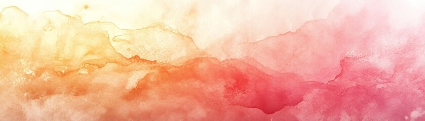 Obraz premium A vibrant watercolor background blending shades of pink, orange, and yellow, perfect for creative projects and designs.