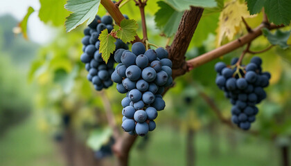 bunch of grapes on vine