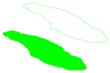 Anticosti island (Canada, North America, Quebec province) map vector illustration, scribble sketch Anticosti map