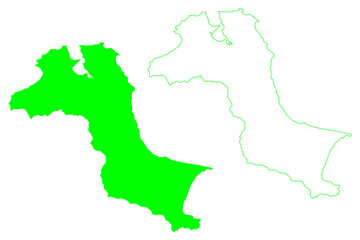 Bangka island (Republic of Indonesia, South East Asia) map vector illustration, scribble sketch Banka map