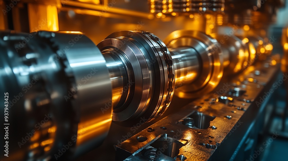 Aufkleber metal machine tools industry cnc turning milling factory processes steel turbine part process : gene