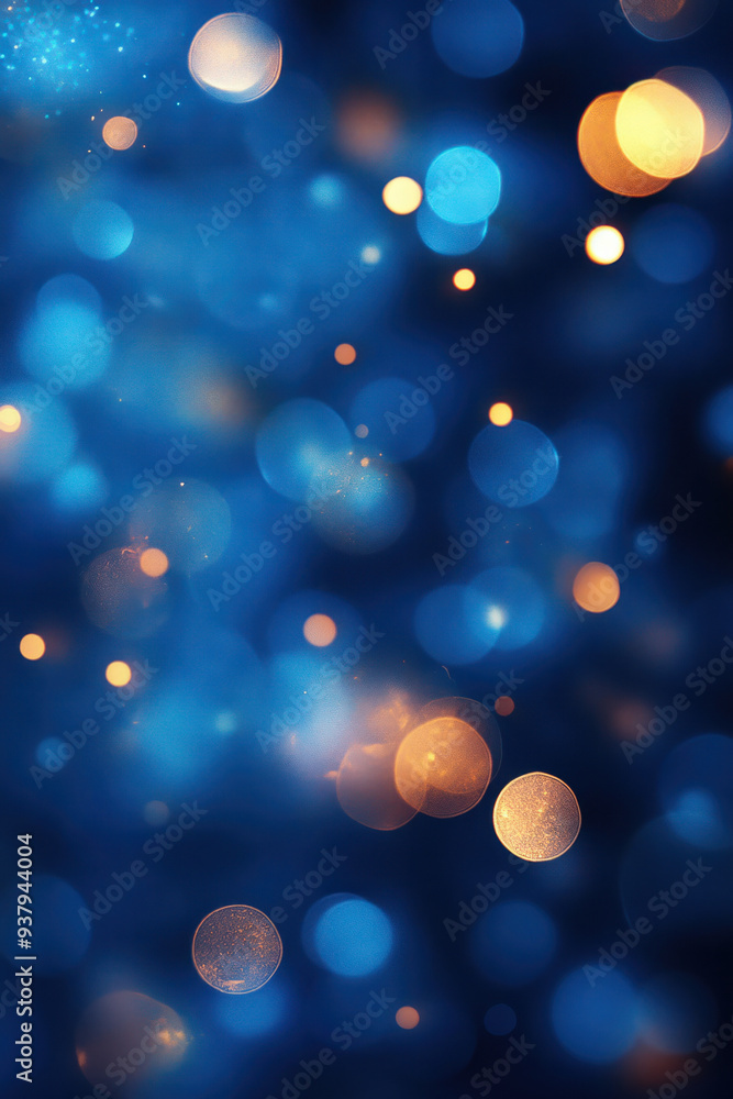 Poster blue bokeh background, stunning blue bokeh background featuring soft, blurred sparkling lights that 
