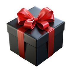 Fototapeta premium black gift box with red bow