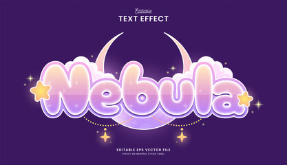 decorative nebula moon editable text effect design