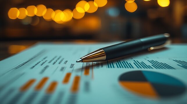 chart graph finance stock analysis financial digital growth investment investor use pen to measuring level bar chart via indicator and pie chart virtual risk management control and str : Generative AI