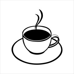 Coffee cup icon, tea cup logo, symbol vector illustration silhouette image template.