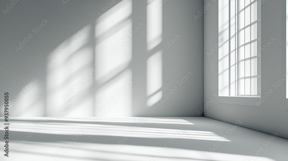 Leinwandbilder minimal abstract light gray background for product presentation soft shadow and light from windows o