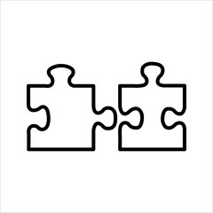 Puzzle compatible icon. Jigsaw agreement vector illustration on white isolated background. Icon vector illustrator.