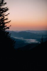 sunset in the mountains