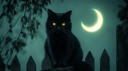 Black Cat's Nocturnal Perch