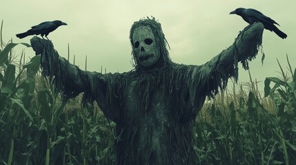 Fototapeta premium Haunting Figure in the Fields