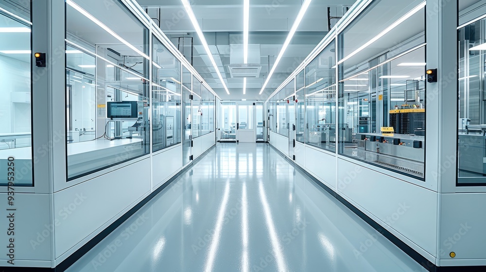 Fototapete an incoming inspection laboratory for electronics device in a modern area. generative ai.