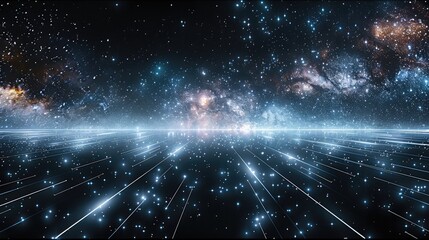 Fototapeta premium Digital starry night sky. Generative AI.