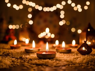 Happy Diwali diya lamps 