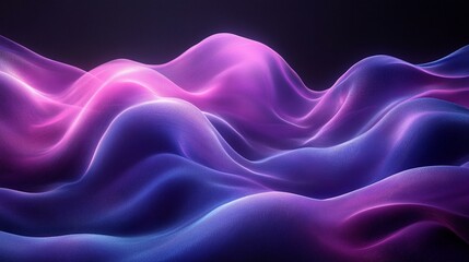 Obraz premium Black Background with Abstract Blue and Purple Dynamic Wave and Grainy Vibrant Color Flow for Poster Design - Generative AI