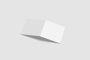 DL Bifold white color and realistic render blank paper