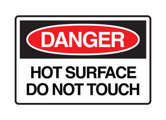 Danger hot surface do not touch sign