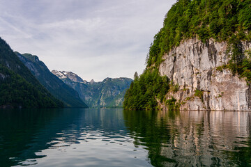 View of Lake Königssee in Bavaria, Germany.