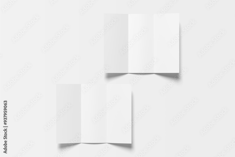 Poster blank a4 trifold booklet template for presenting your design. 3d rendering