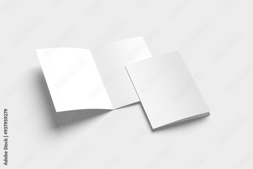 Poster dl bifold blank mockup modeling blender 3d