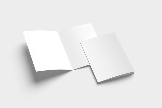 DL Bifold Blank Mockup Modeling Blender 3D
