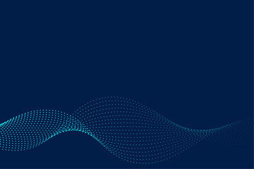 Fototapeta premium Futuristic digital landscape. Particle waves in cyberspace. Data analytics and tech innovation.