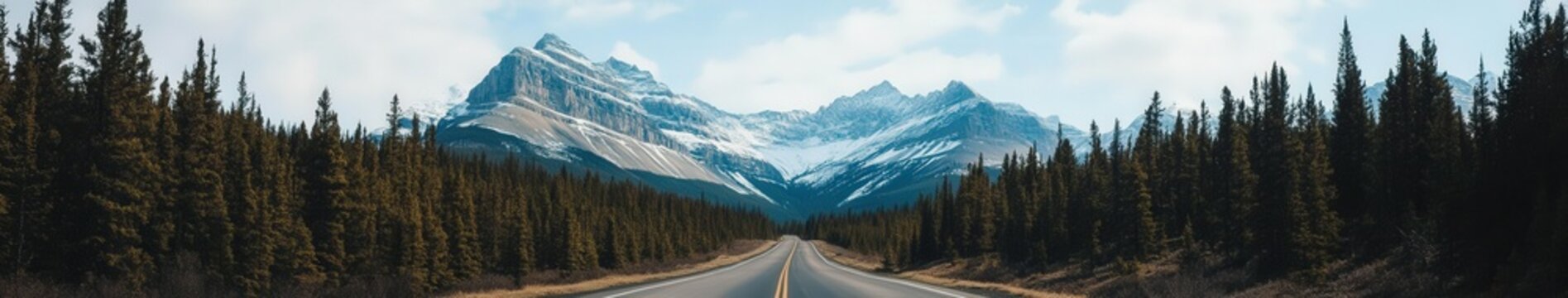 Scenic mountain road surrounded by forests, daylight in national park