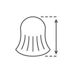Hair length line outline icon