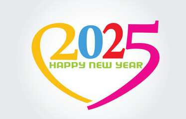 2025 Happy New Year design art Template